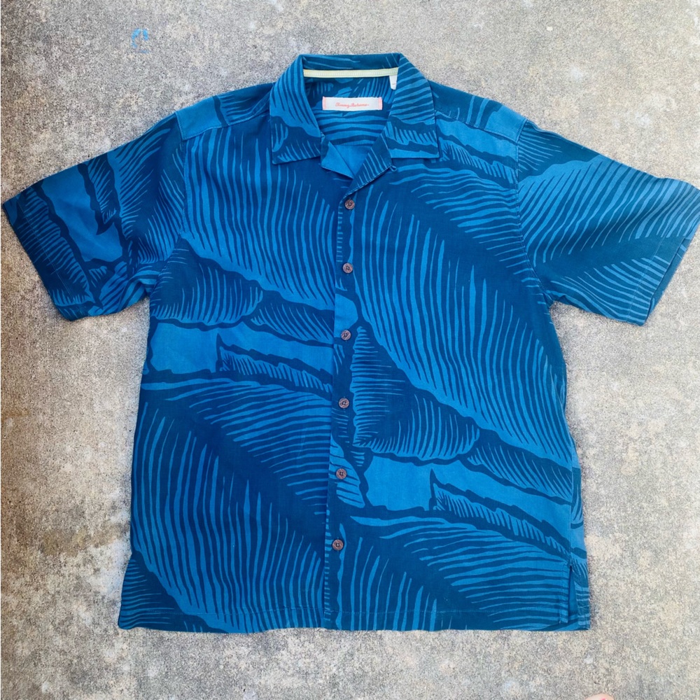 Tommy Bahama | Blue Tropical Button-down Shirt Medium